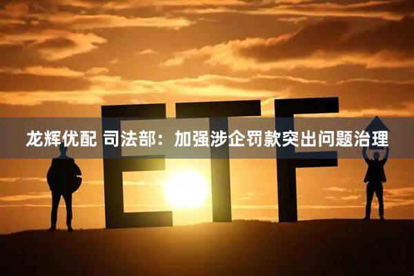 龙辉优配 司法部：加强涉企罚款突出问题治理